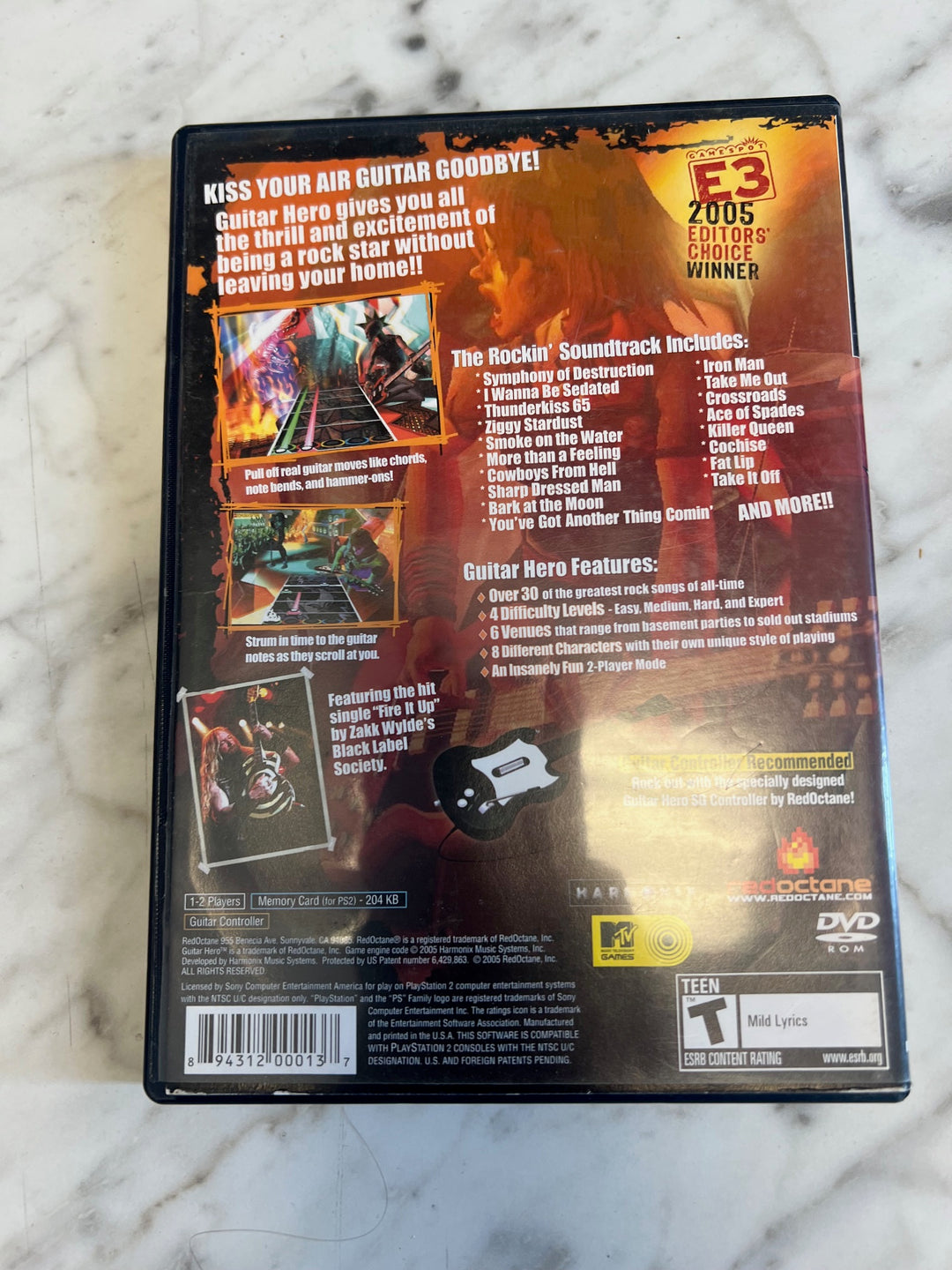 Guitar Hero Playstation 2 PS2 Case ONLY CO81225