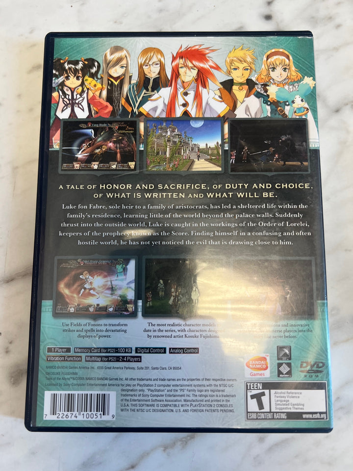 Tales of the Abyss Playstation 2 PS2 Case and manual ONLY CO81225