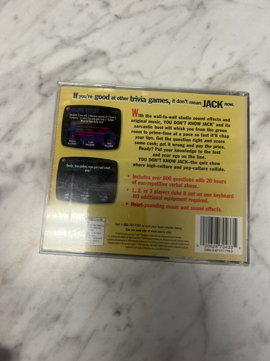 You Don't Know Jack The Original Irreverent Quiz Show Party Game Jewel Case PC CD-ROM    PC8424