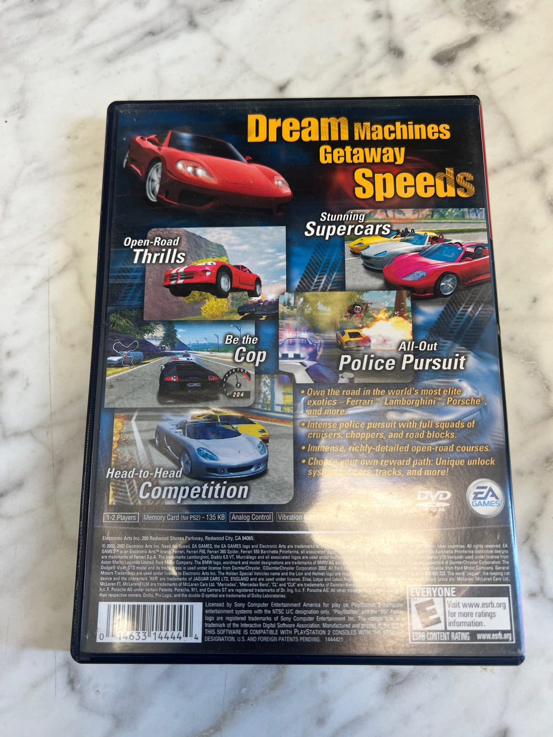 Need for Speed Hot Pursuit 2 Playstation 2 PS2 Case and manual ONLY CO81225