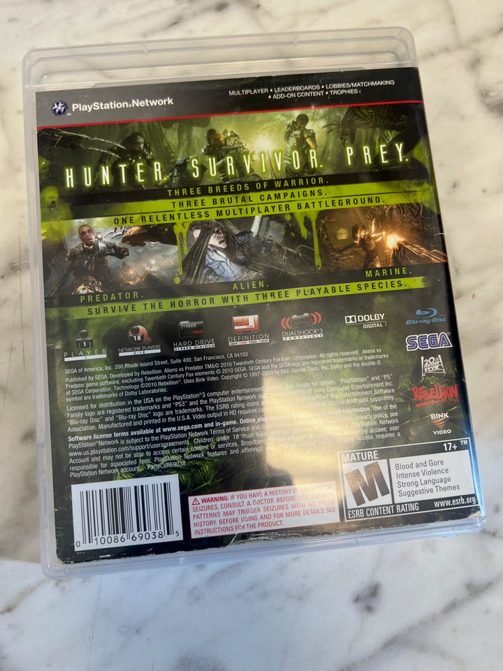 Aliens vs Predator Playstation 3 PS3 Case ONLY CO81225