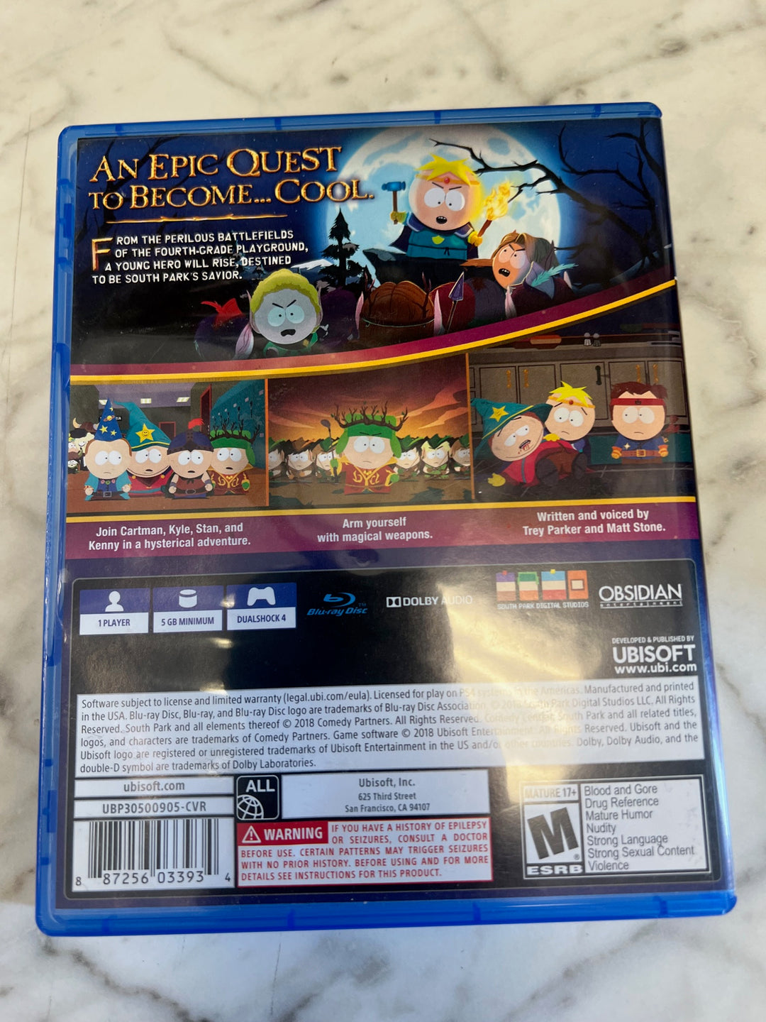 South Park the Stick of Truth Playstation 4 PS4 Case ONLY CO81225