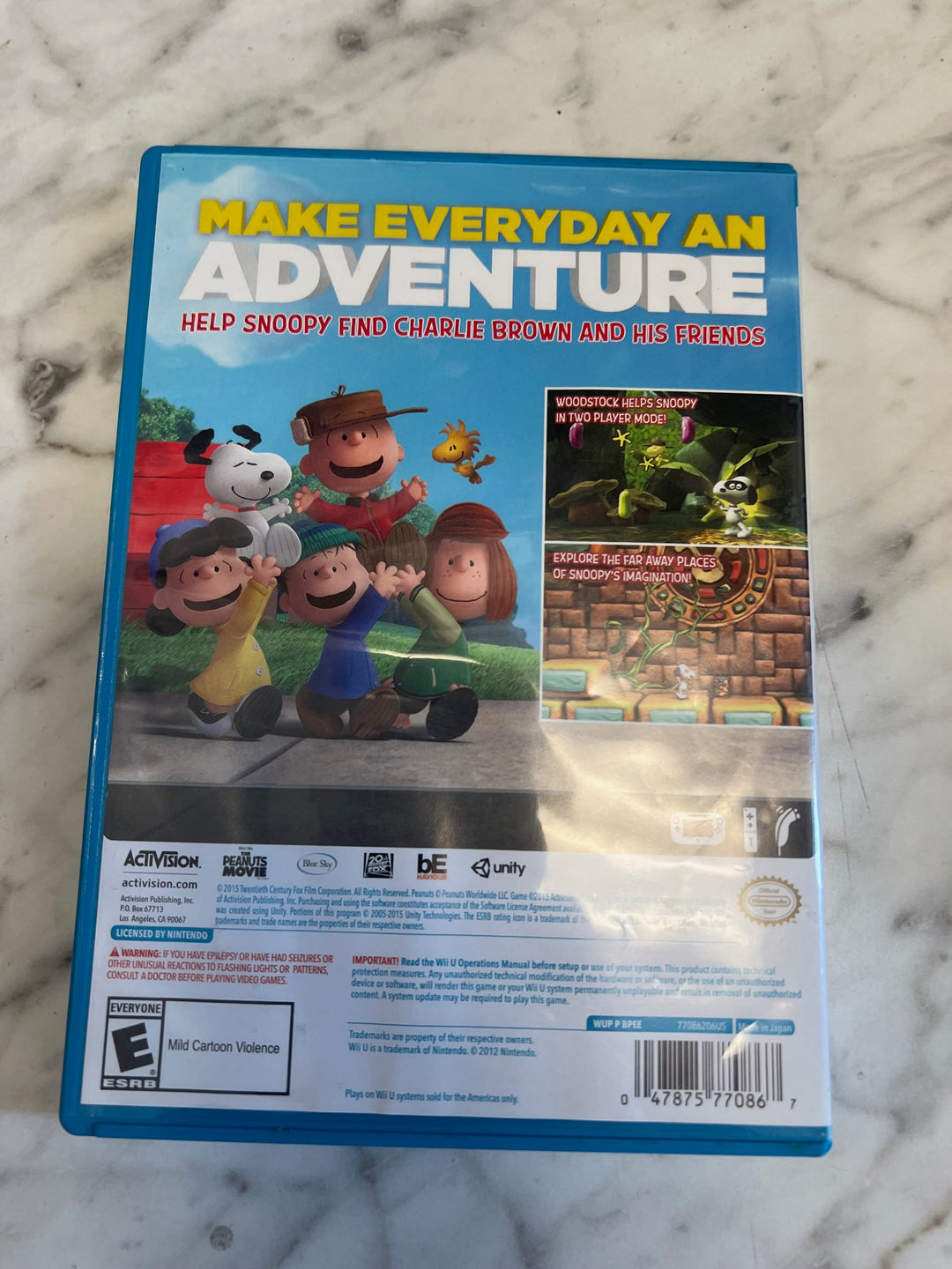 Snoopy's Grand Adventure Wii U Case ONLY CO81225