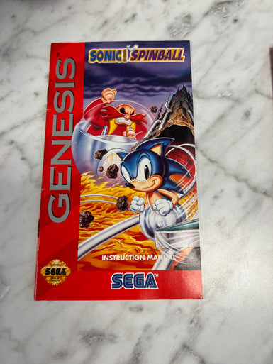 Sonic Spinball Sega Genesis Manual Only