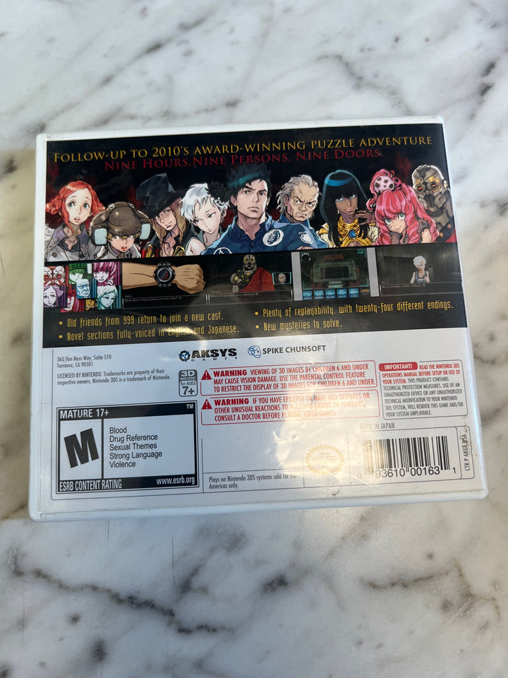 Virtue's Last Reward for Nintendo 3DS Case and Manual only CO81225