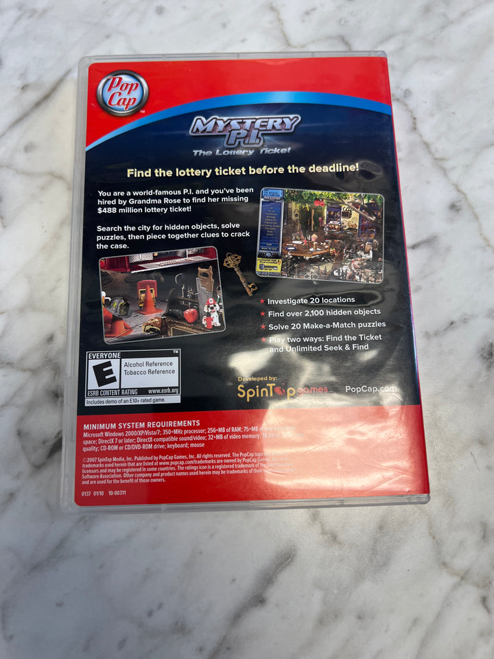 Mystery P.I. The Lottery Ticket PC CD-ROM Game  PC8524