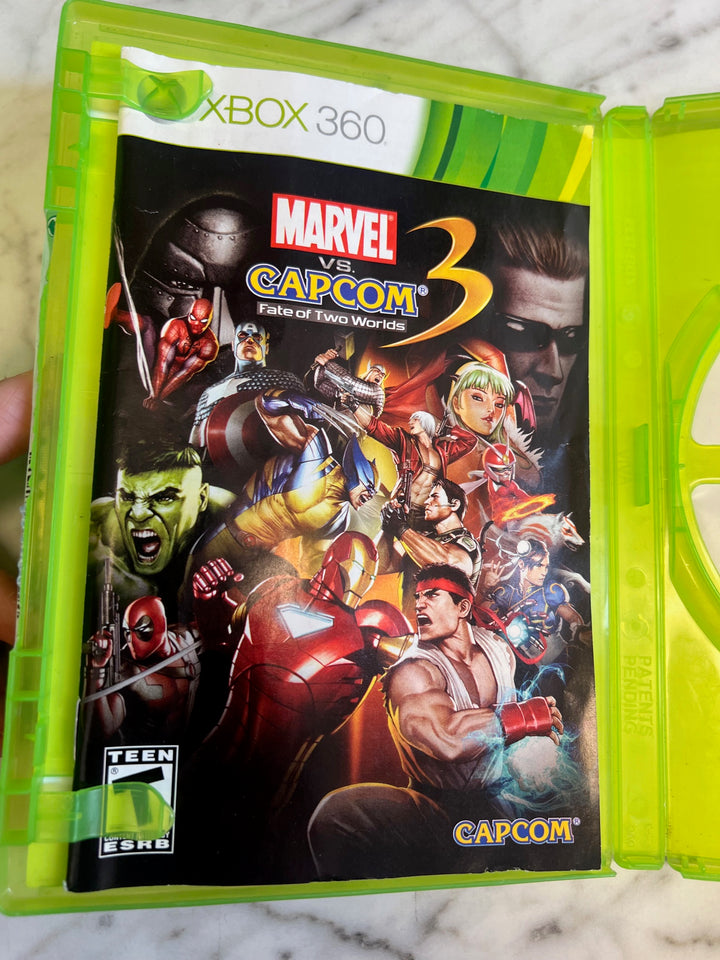 Marvel vs Capcom 3 Fate of Two Worlds Xbox 360 Case and Manual only CO81225