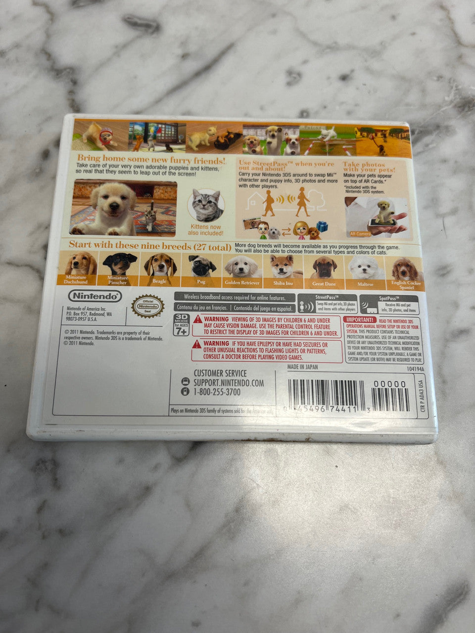Nintendogs and Cats Nintendo 3DS Golden Retriever Case and Manual only