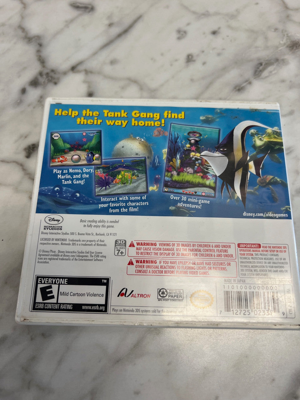 Finding Nemo Escape to the Big Blue Nintendo 3DS case and manual only