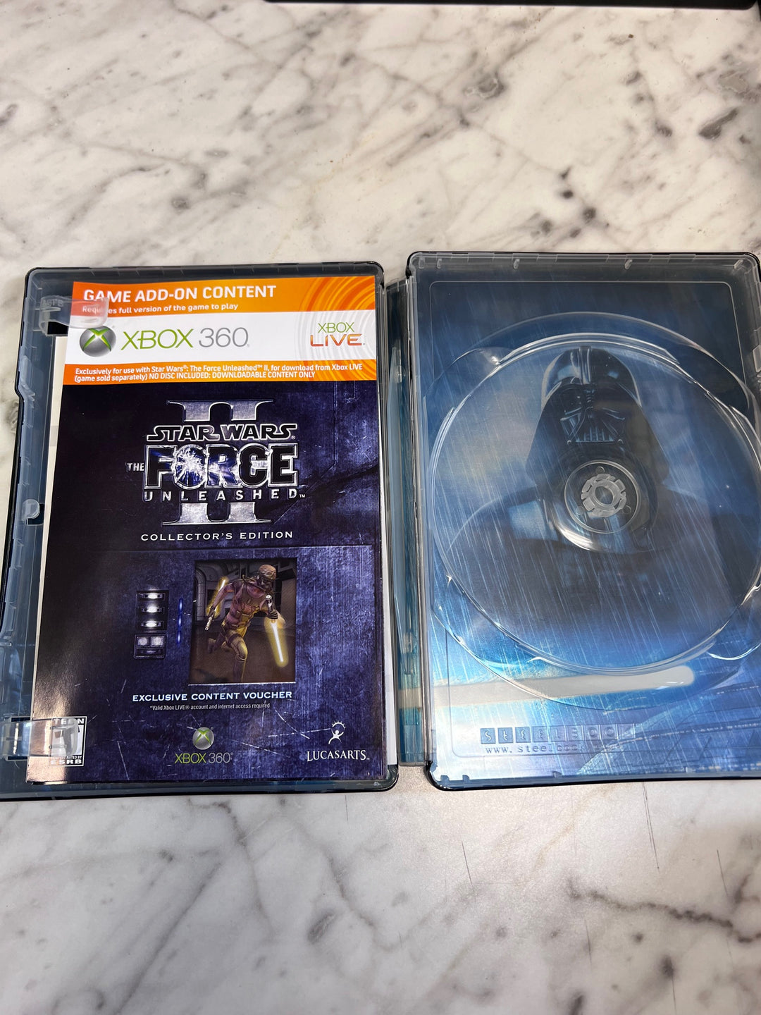 Star Wars the Force Unleashed II Xbox 360 Steelbook & Manual CASE ONLY CO111325