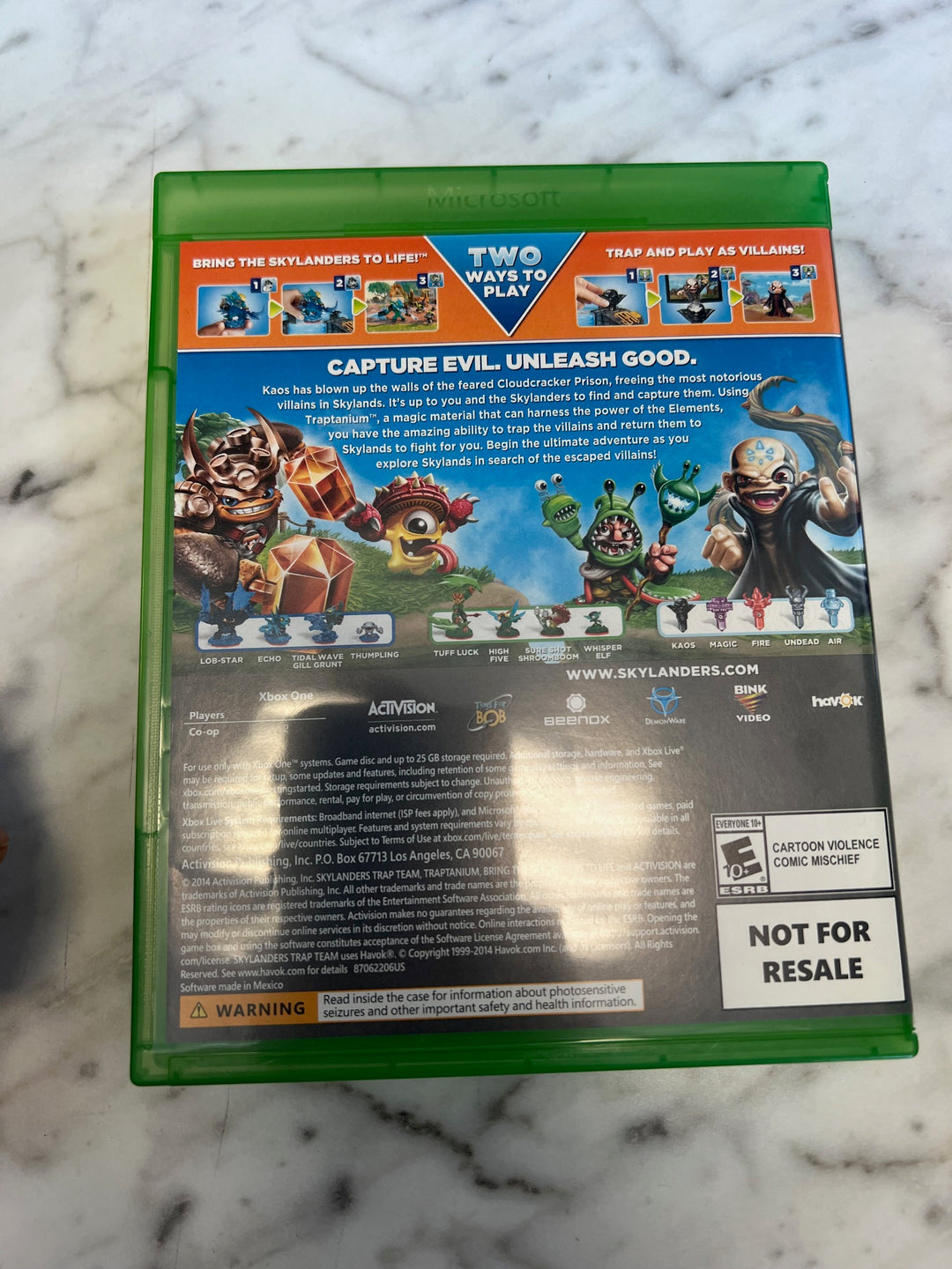 Skylanders Trap Team Xbox One Case only CO81225