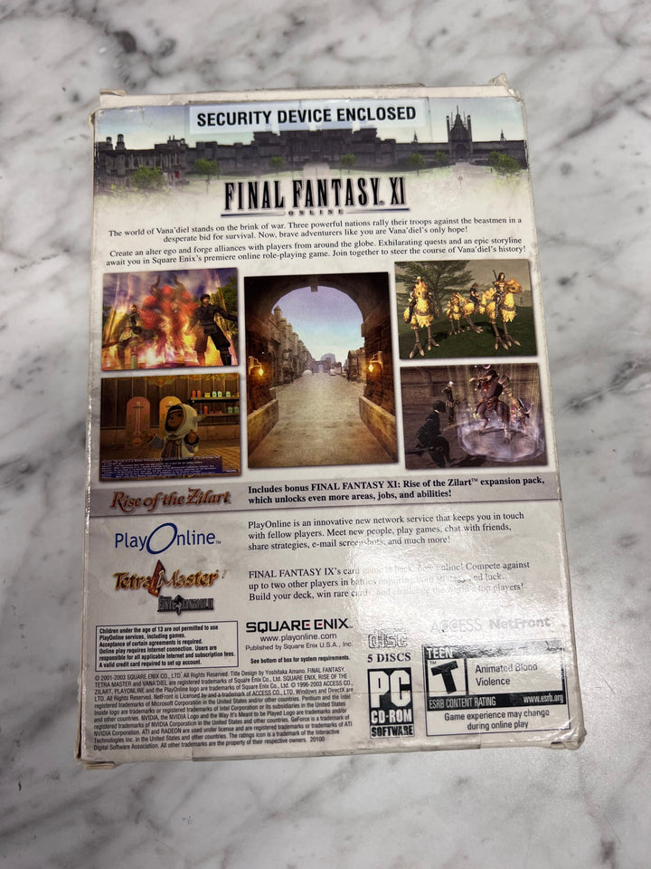 Final Fantasy XI Online w/ Rise of the Zilart Expansion PC CD-ROM Used UP111325