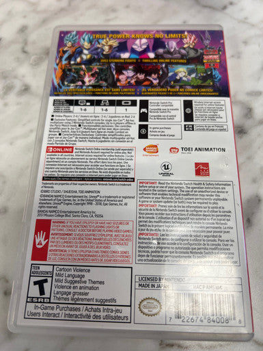 Dragon Ball Fighterz Nintendo Switch Case Only