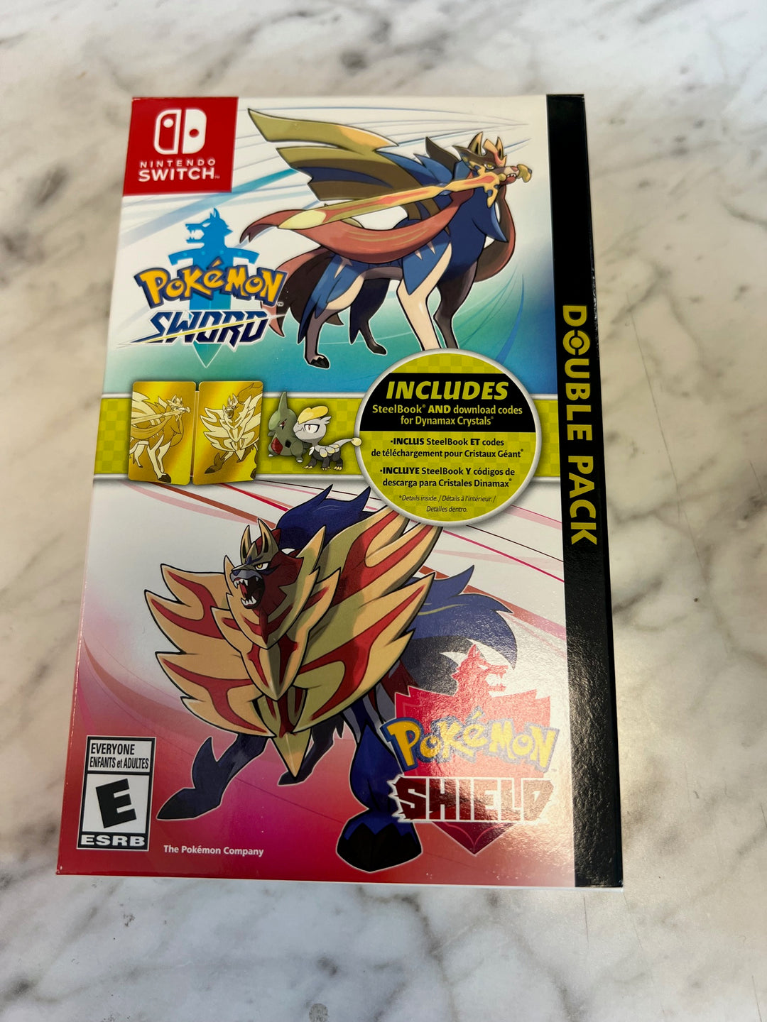 Pokemon Sword & Shield Double Pack Nintendo Switch BOX AND STEELBOOK ONLY CO81225