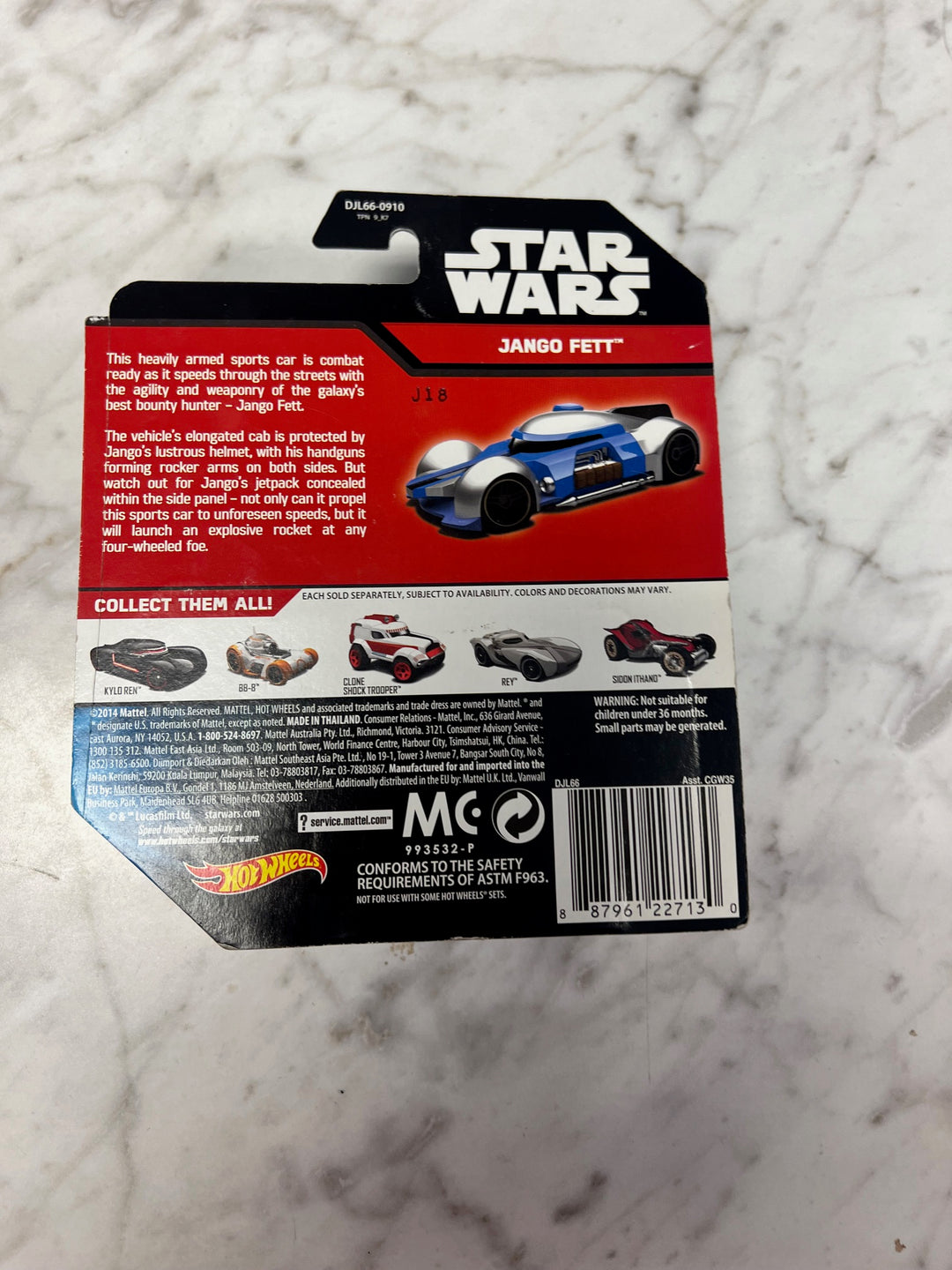 Star Wars Hot Wheels Jango Fett  NEW  TO2625