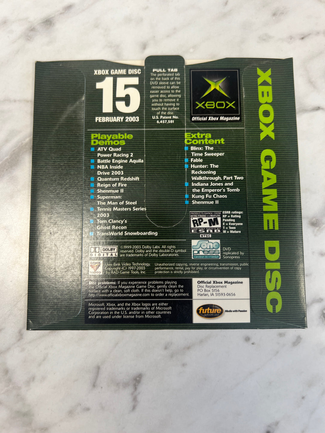 Official Xbox Magazine Demo Disc #15 February 2003    DE101624