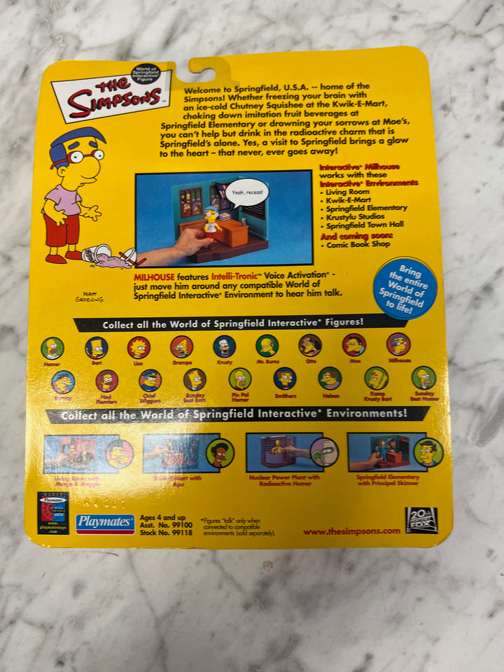 Playmates - The Simpsons - Interactive Milhouse Figure NEW  TO2625