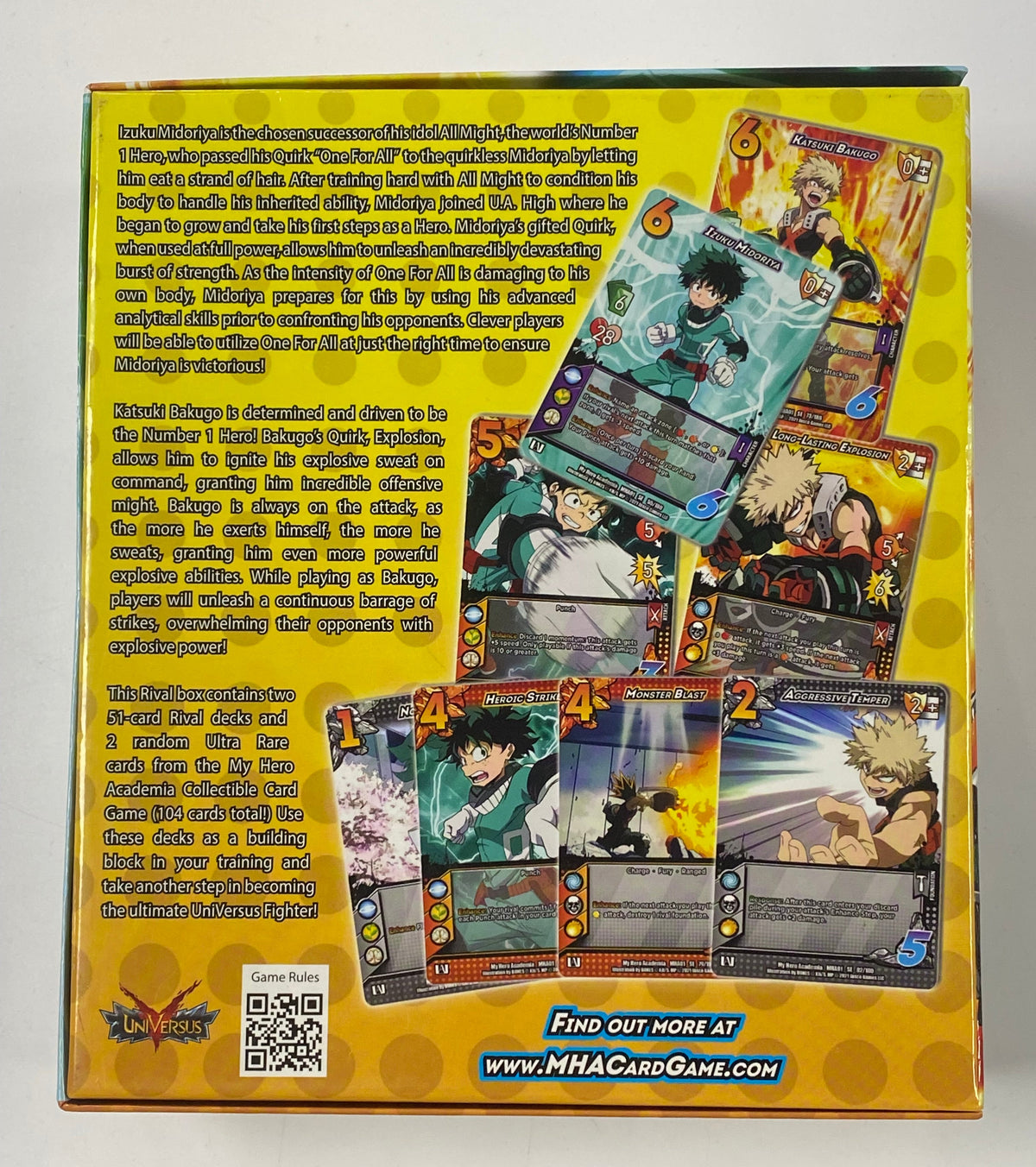 My Hero Academia Collectible Card Game 2 Player Rival Box Izuku Midori ...