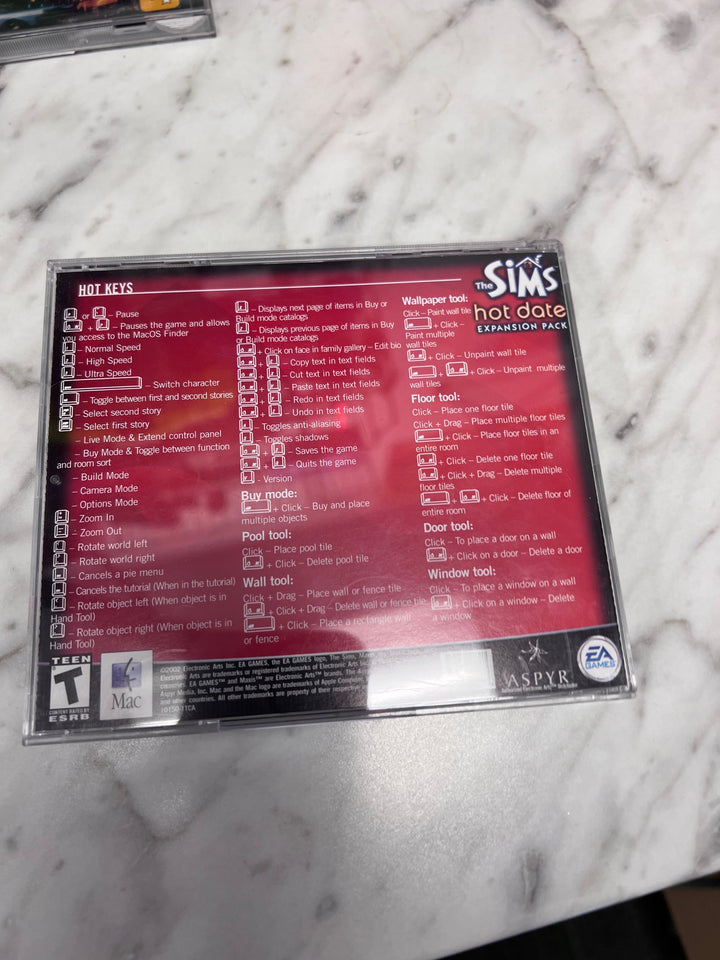 The Sims Hot Date Expansion Pack (Jewel Case) Mac CD-ROM Used UP111325