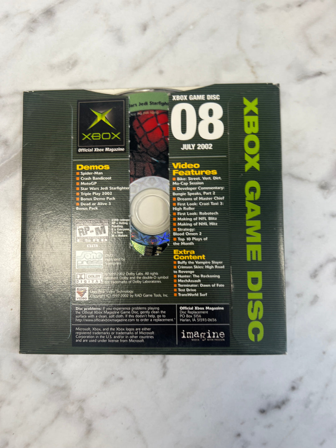 Official Xbox Magazine Demo Disc #08 July 2002 Dead or Alive Bonus Pack    DE101624