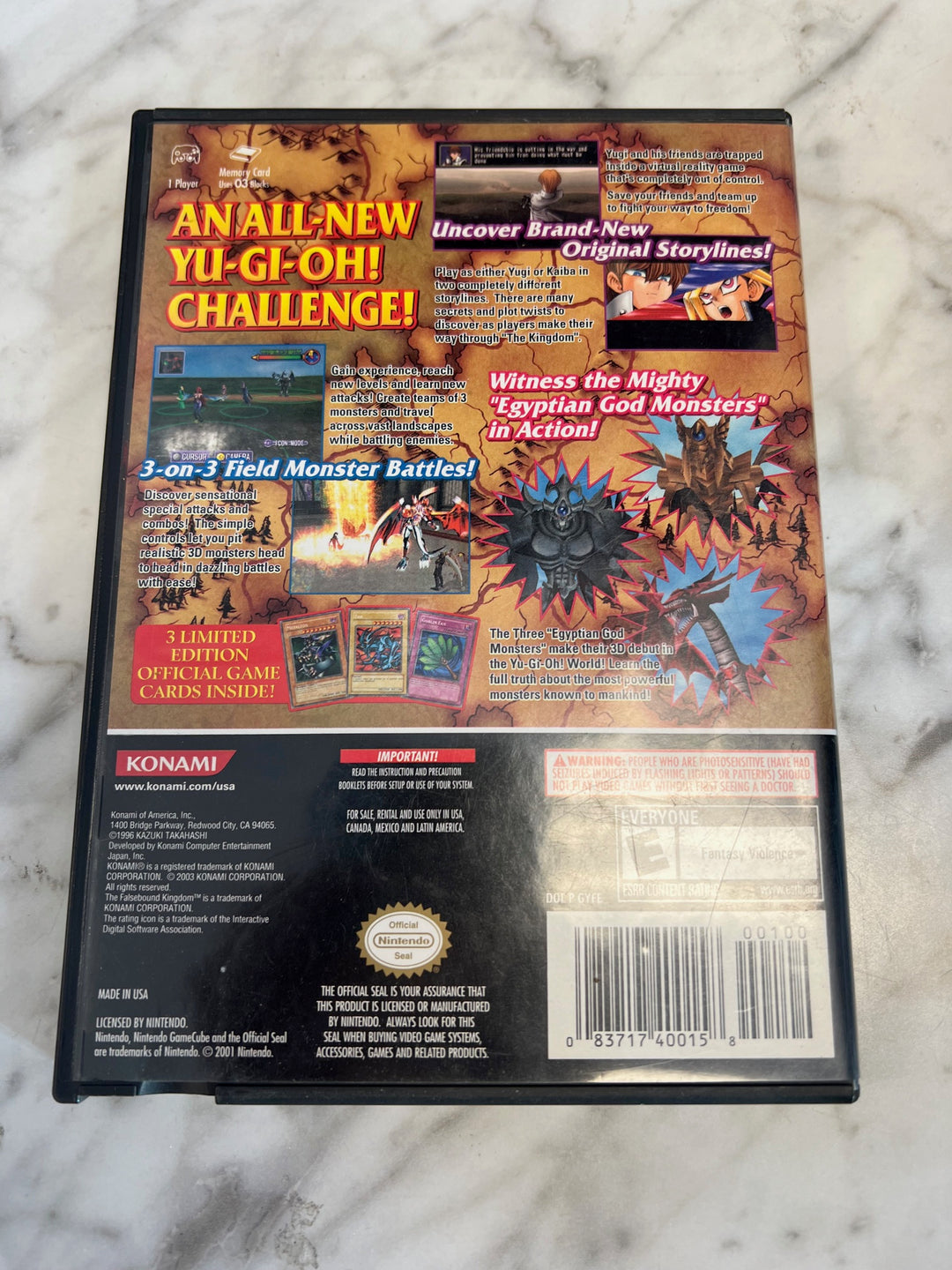 Yu-Gi-Oh! The Falsebound Kingdom Nintendo Gamecube Case + Manual ONLY CO81225