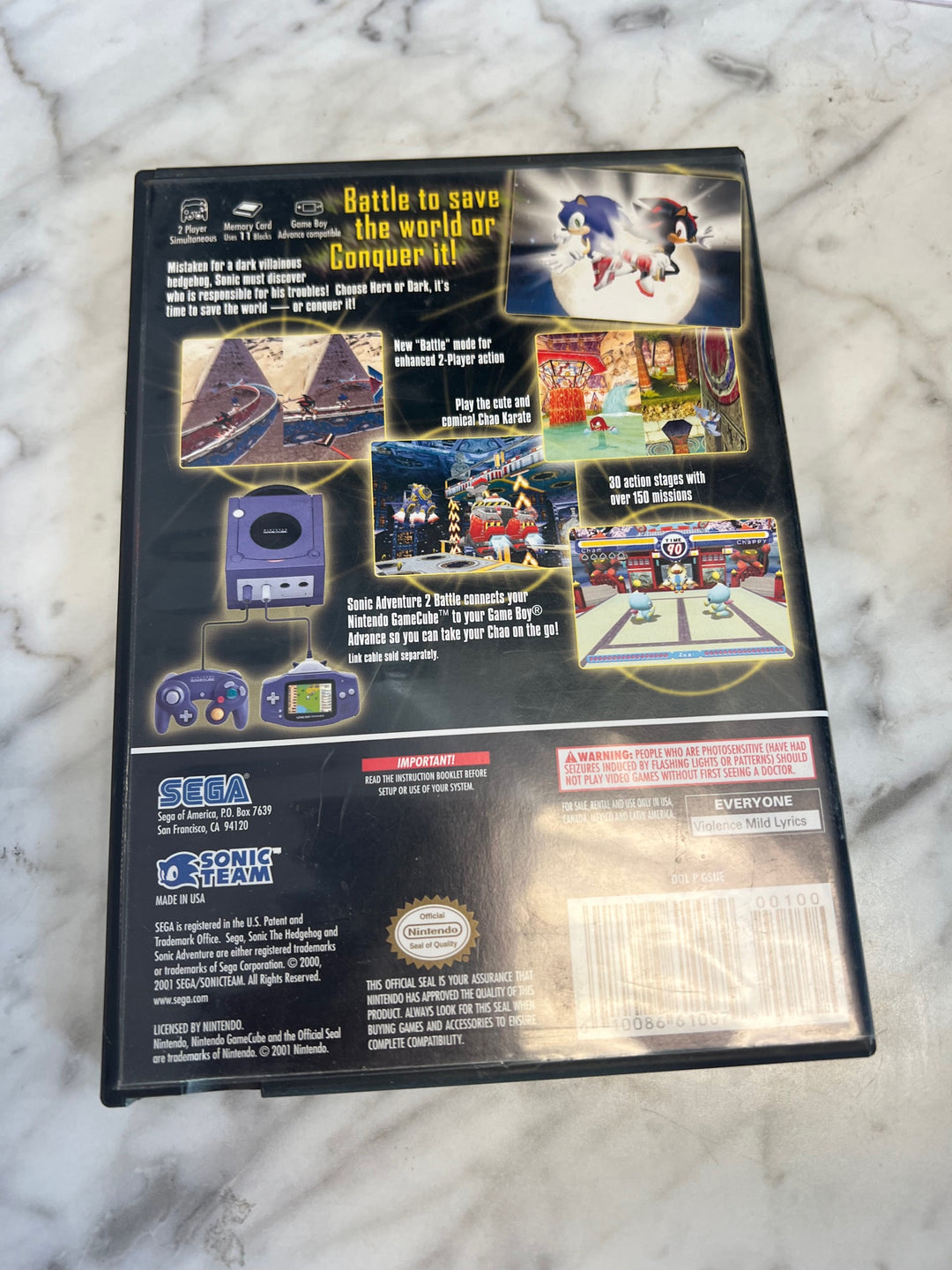 Sonic Adventure 2 Battle Nintendo Gamecube Case ONLY CO81225