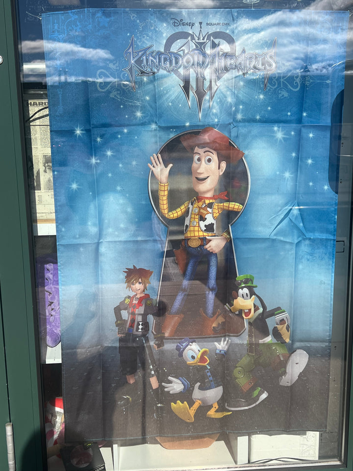 Disney Kingdom Hearts 3 Promo Fabric Flag Banner Poster 40”x 27” Woody Toy Story