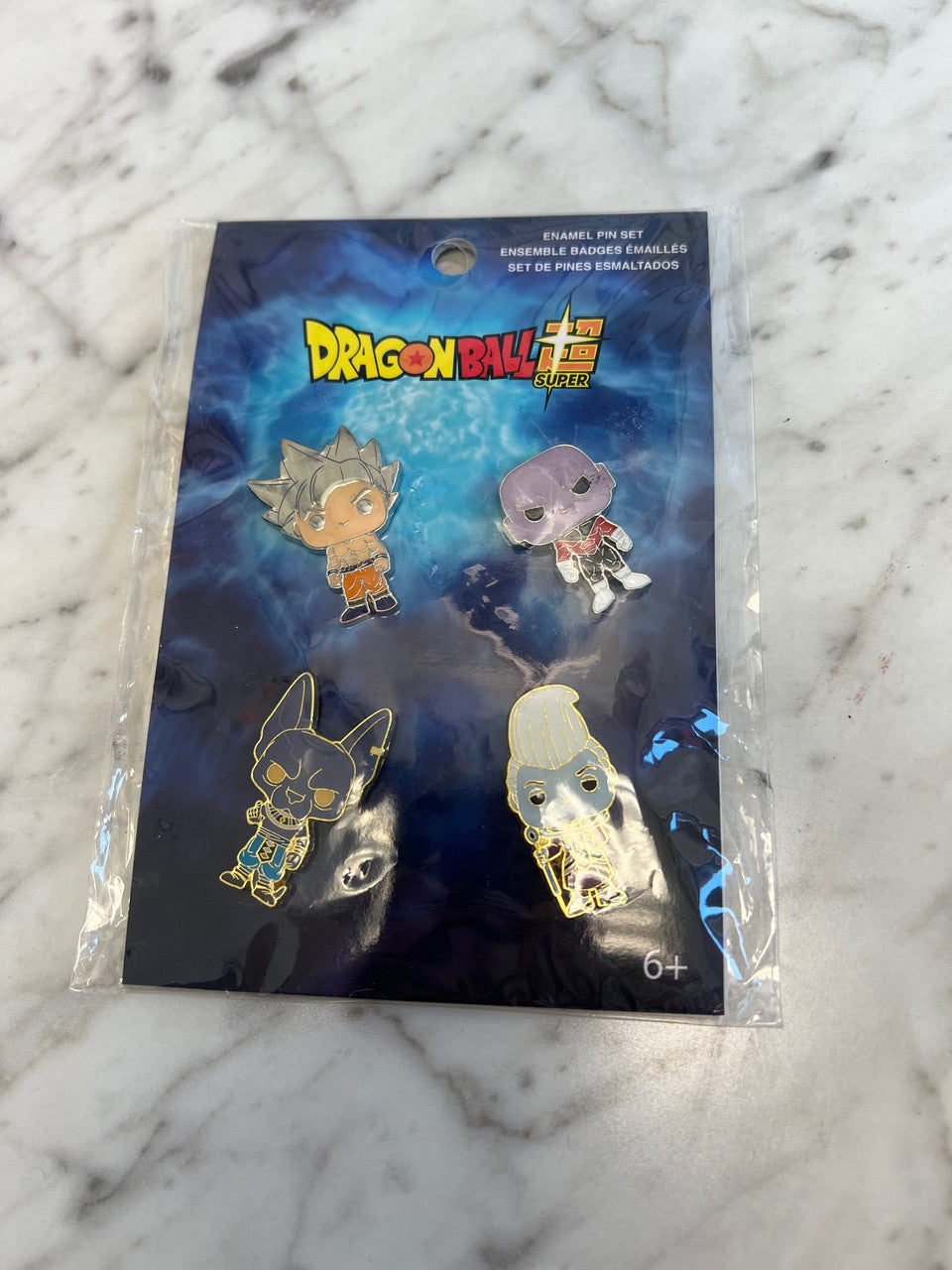 Funko Pop! Pins Set of 4 Dragon Ball Z Beerus, Whis, Goku, Jiren