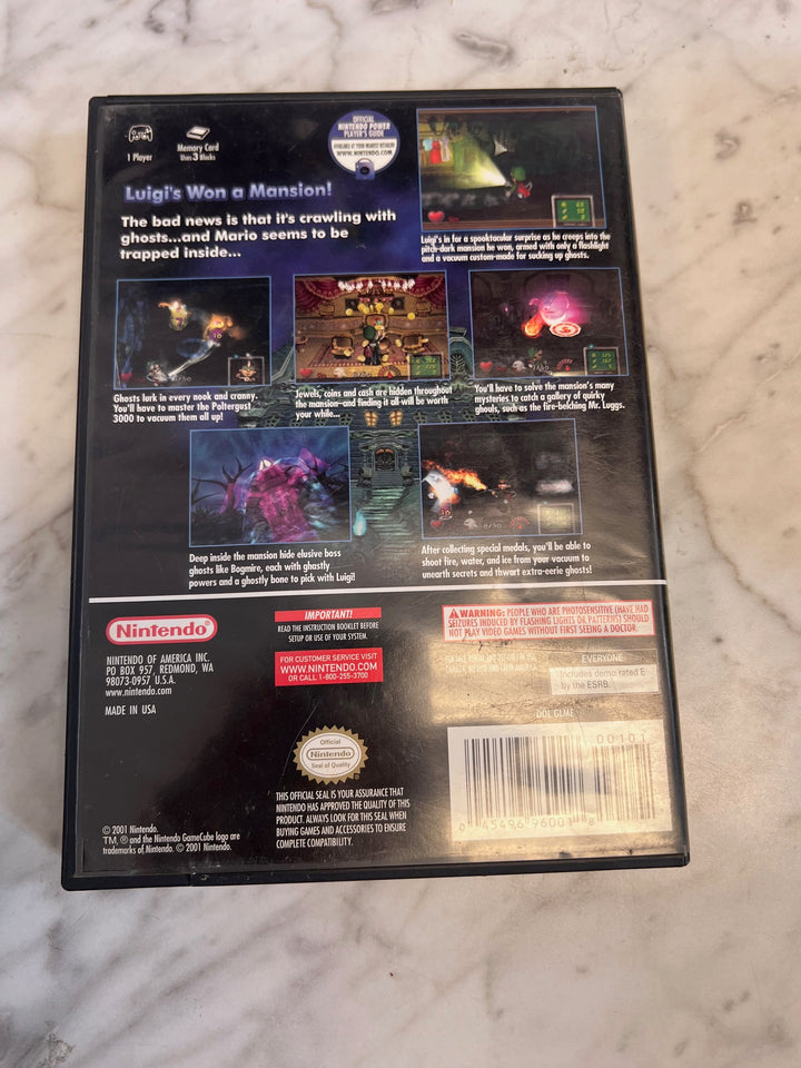 Luigi's Mansion Nintendo Gamecube Case and (water damage) Manual ONLY CO81225