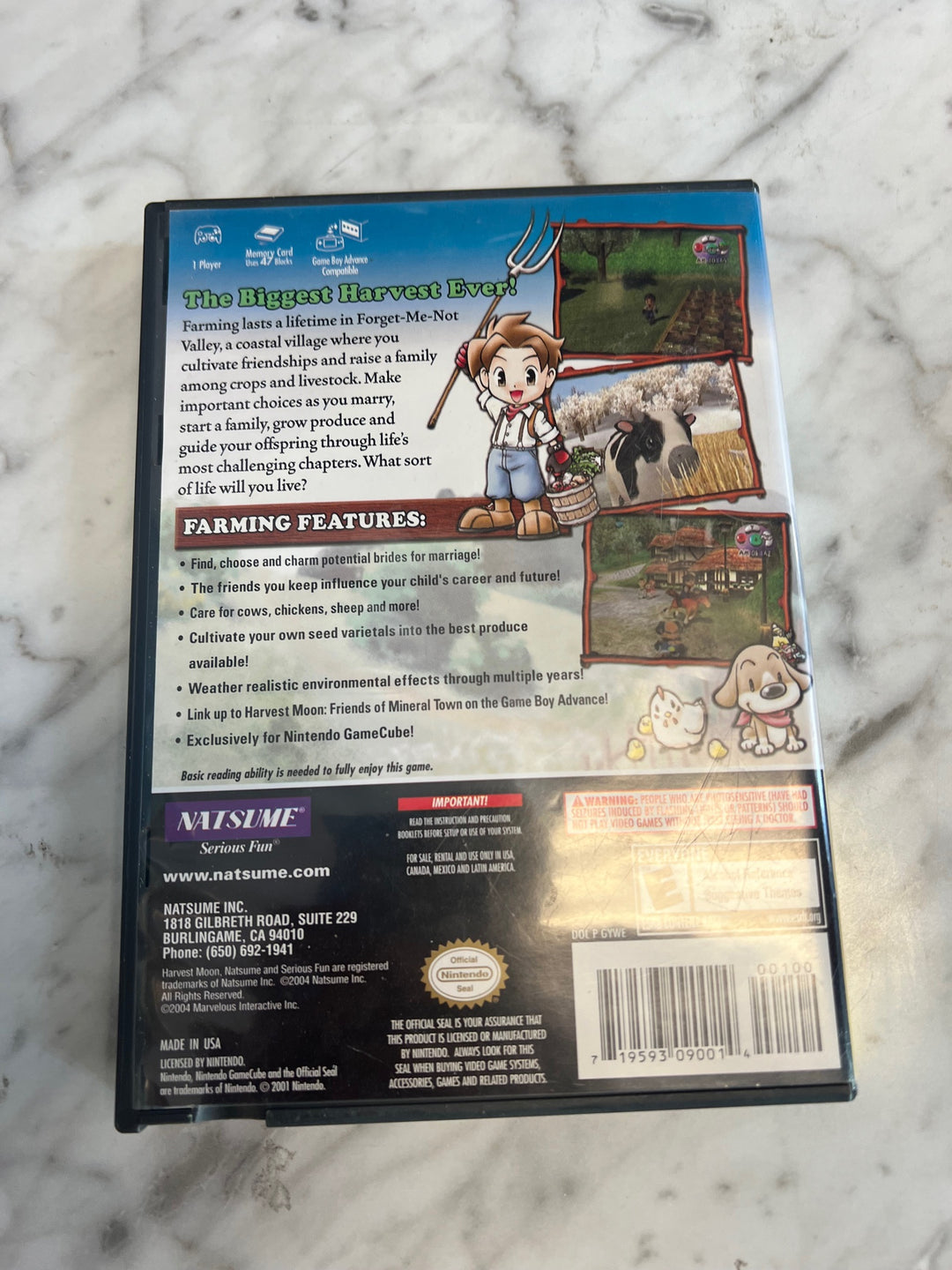 Harvest Moon A Wonderful Life Nintendo Gamecube Case ONLY CO81225