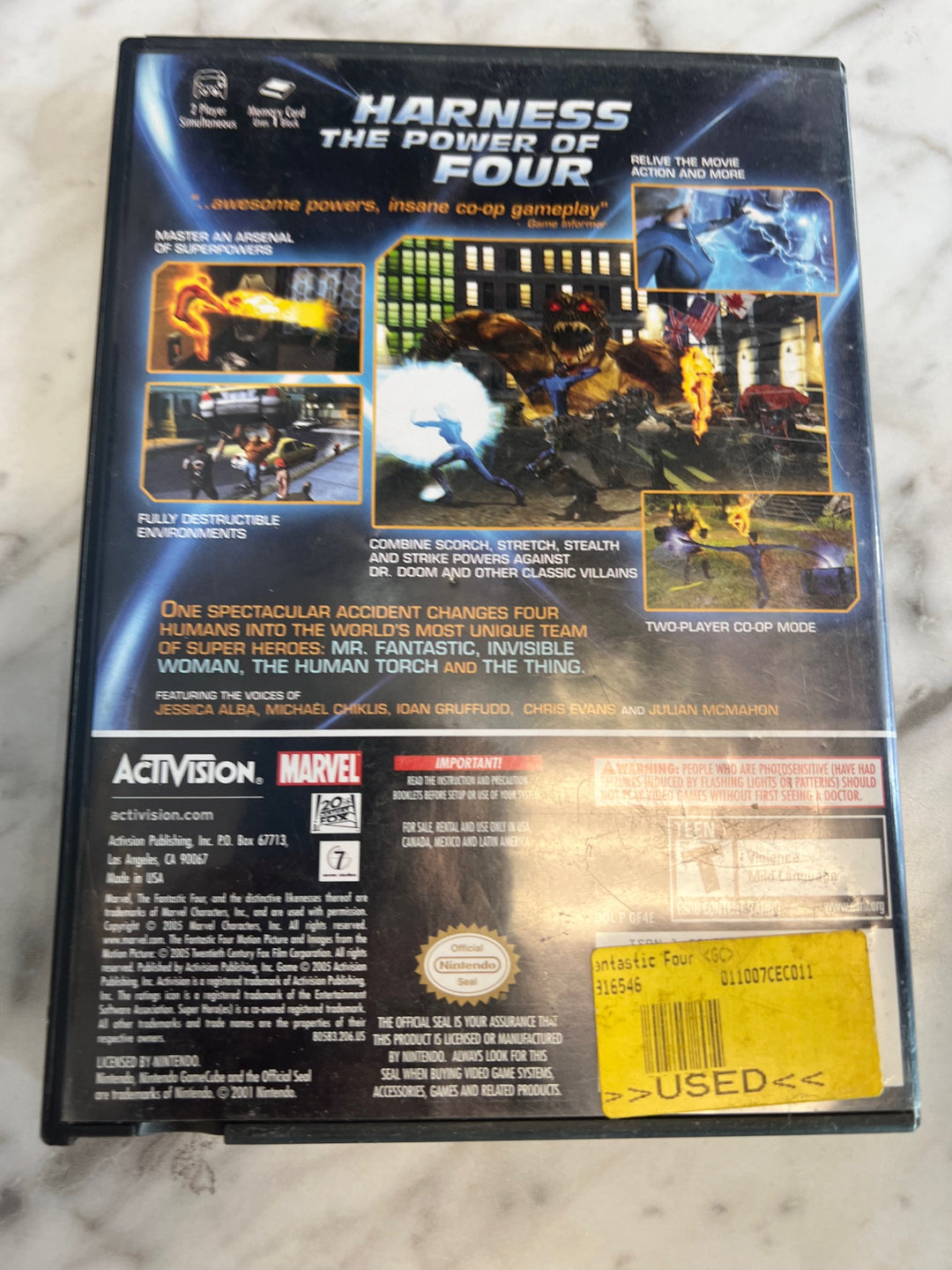 Fantastic 4 Nintendo Gamecube Case and Manual ONLY CO81225