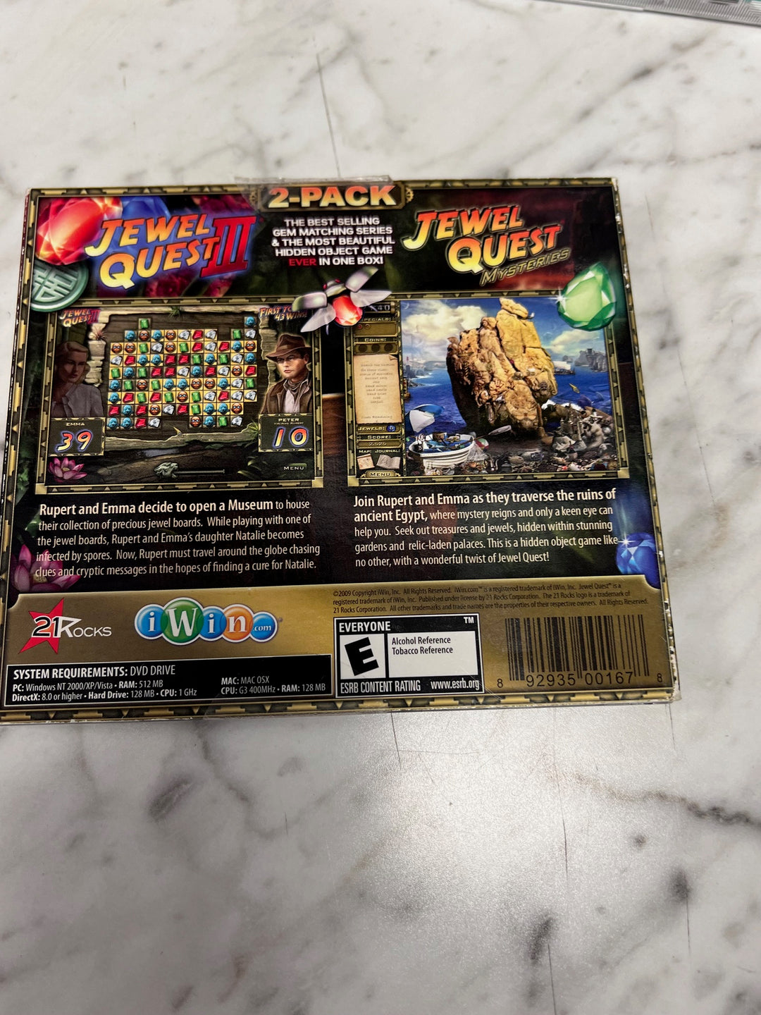 Jewel Quest 2 Pack III and Mysteries (Jewel Case) PC CD-ROM Used UP111325