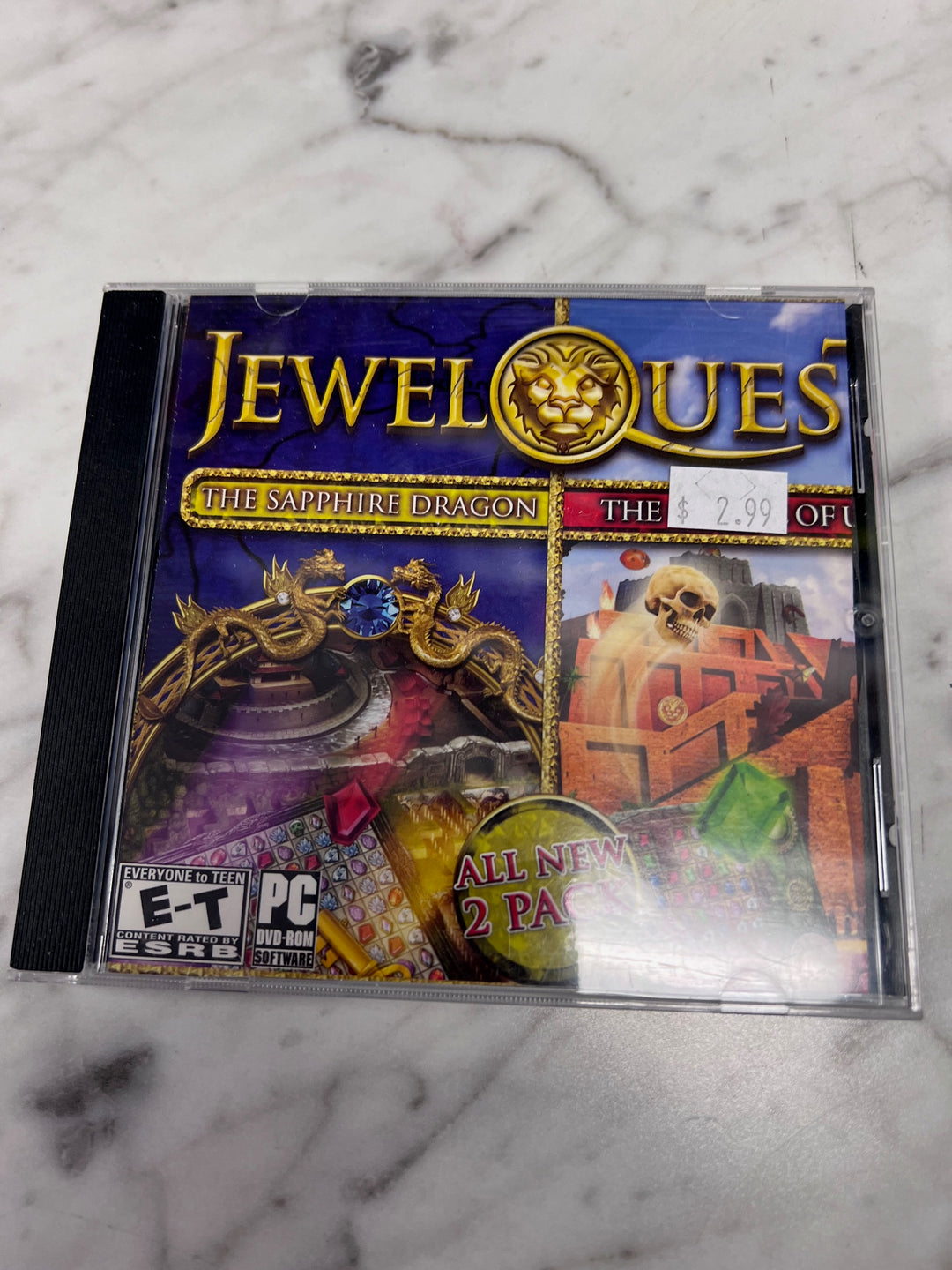 Jewel Quest 2 Pack The Sapphire Dragon / Oracle of Ur (Jewel Case) PC CD-ROM Used UP111325