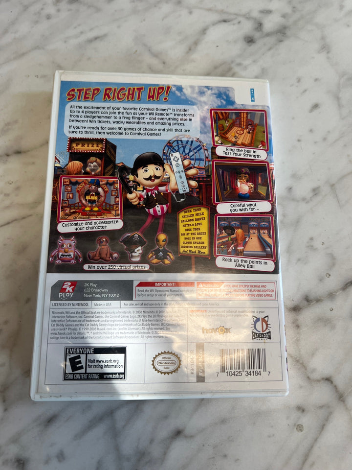 Carnival Games for Nintendo Wii BOX and MANUAL ONLY CO81225