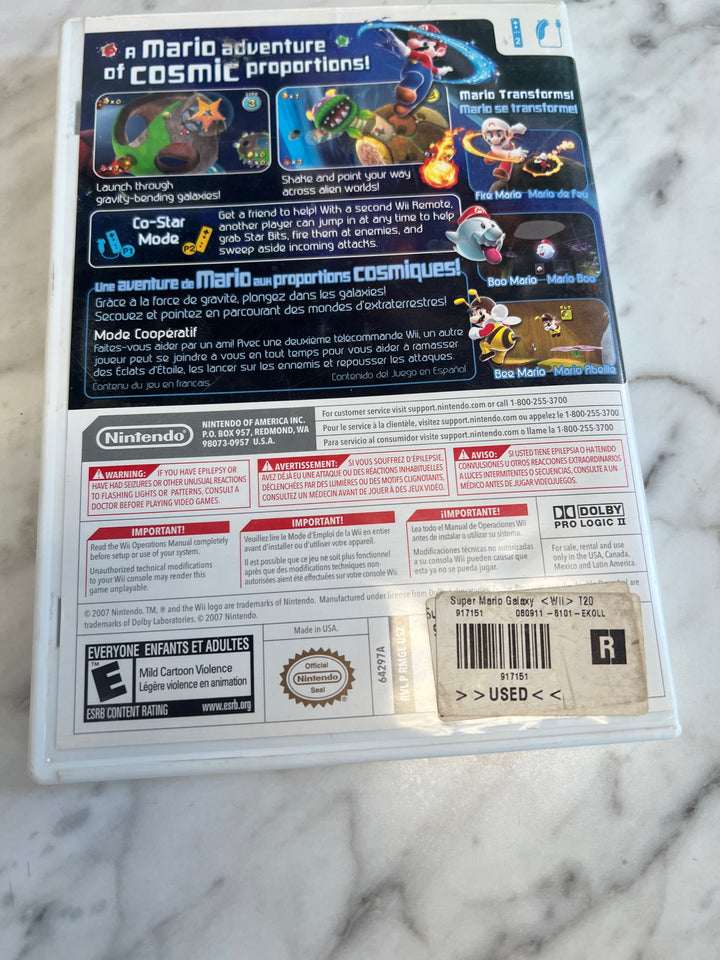 Super Mario Galaxy Nintendo Wii BOX and MANUAL ONLY CO81225