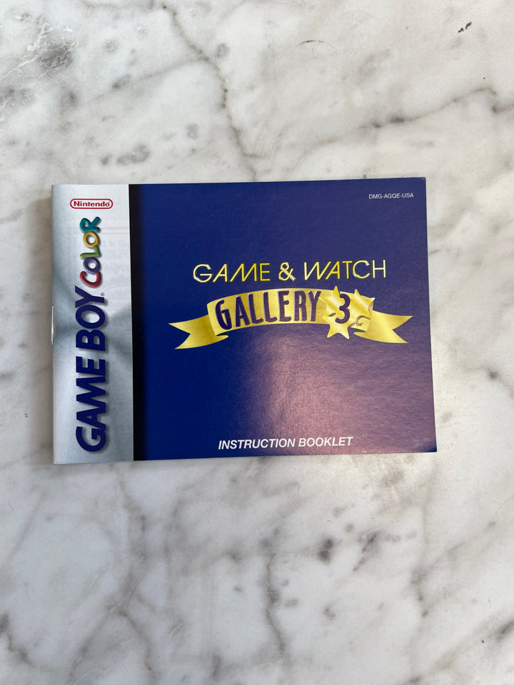 Game & Watch Gallery 3 for Gameboy Color MANUAL ONLY MO101624