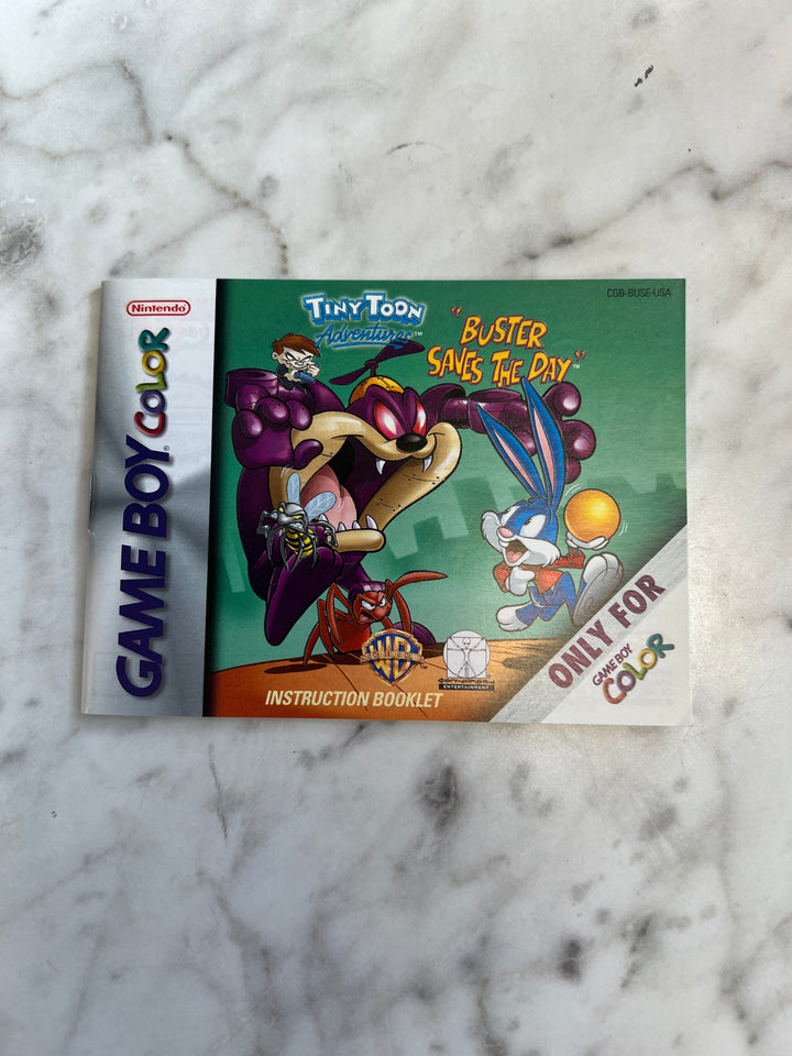 Tiny Toon Adventures Buster Saves the Day for Gameboy Color MANUAL ONLY MO101624