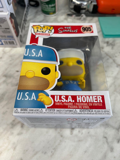 Funko POP Television Animation Simpsons- USA Homer Figure U.S.A.