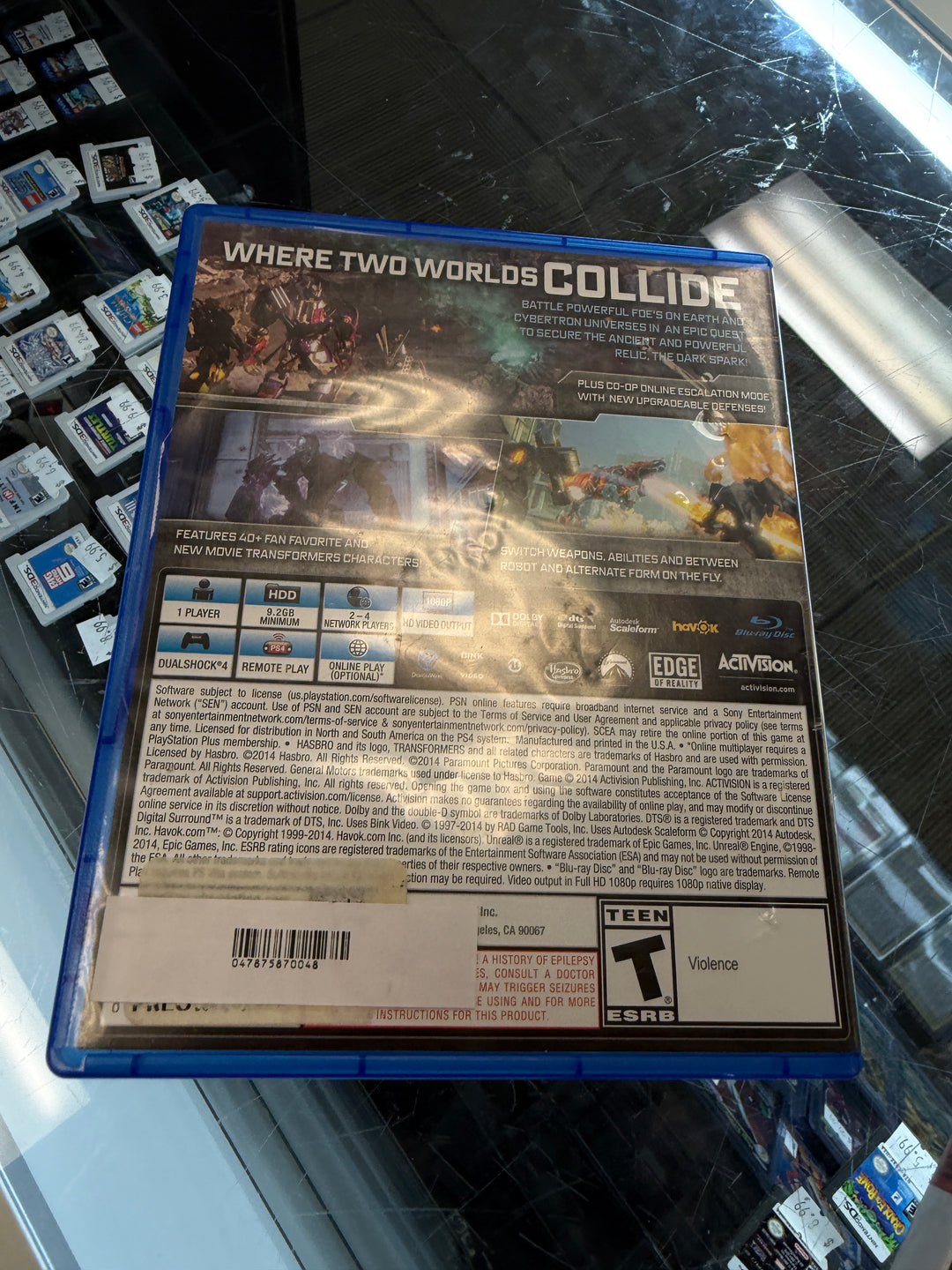 Transformers Rise of The Dark Spark - PS4 Case ONLY CO4426