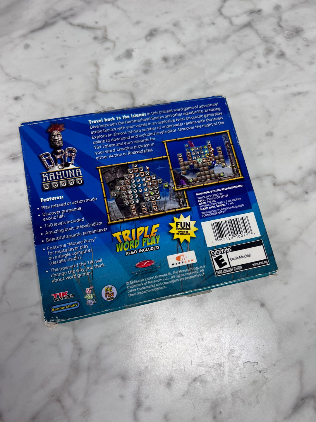 Big Kahuna Words an Underwater Word Adventure (Cardboard Case) PC CD-ROM Used UP111325