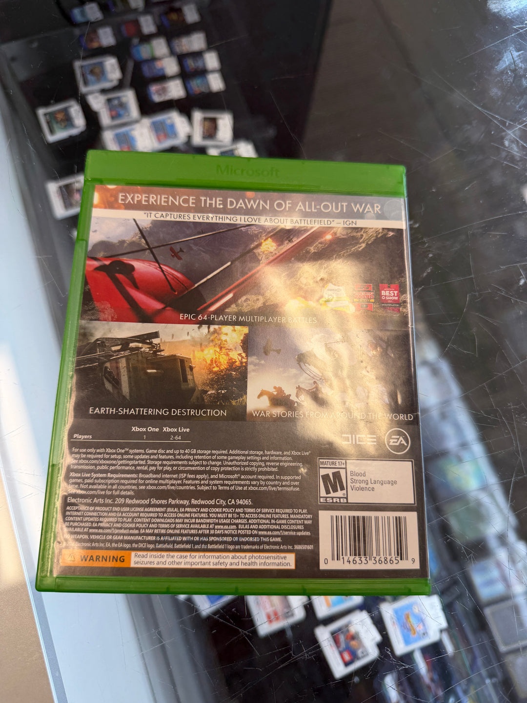 Battlefield 1 Xbox One Case ONLY No Game CO4426