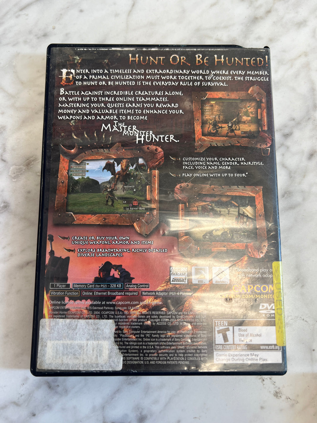Monster Hunter Playstation 2 PS2 Case and Manual ONLY    CO8524