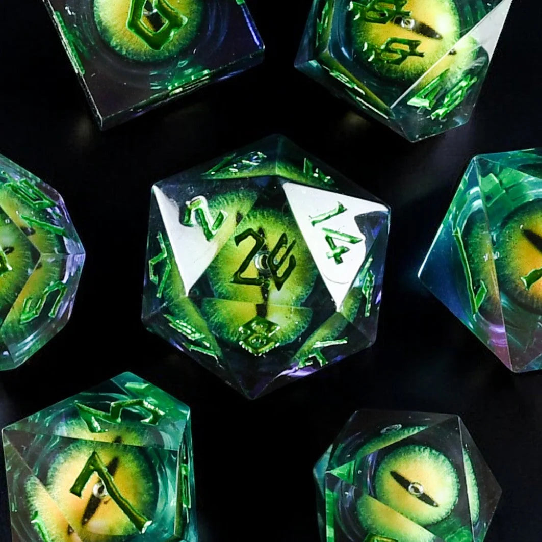 Jurassic Green Liquid Core Dice Set - Misty Mountain Gaming MM51926