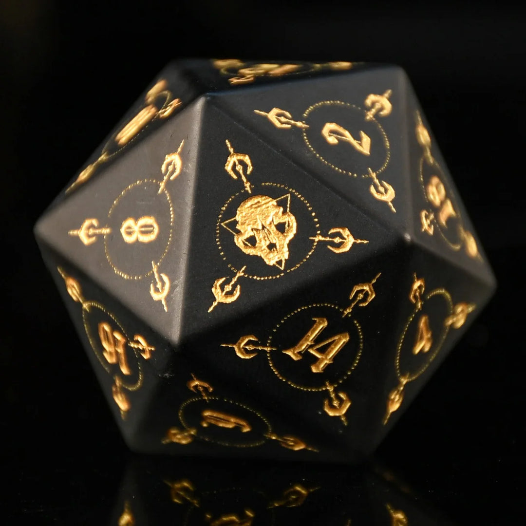 Moonchild Black Frosted Glass 35mm D20 - Misty Mountain Gaming MM51926