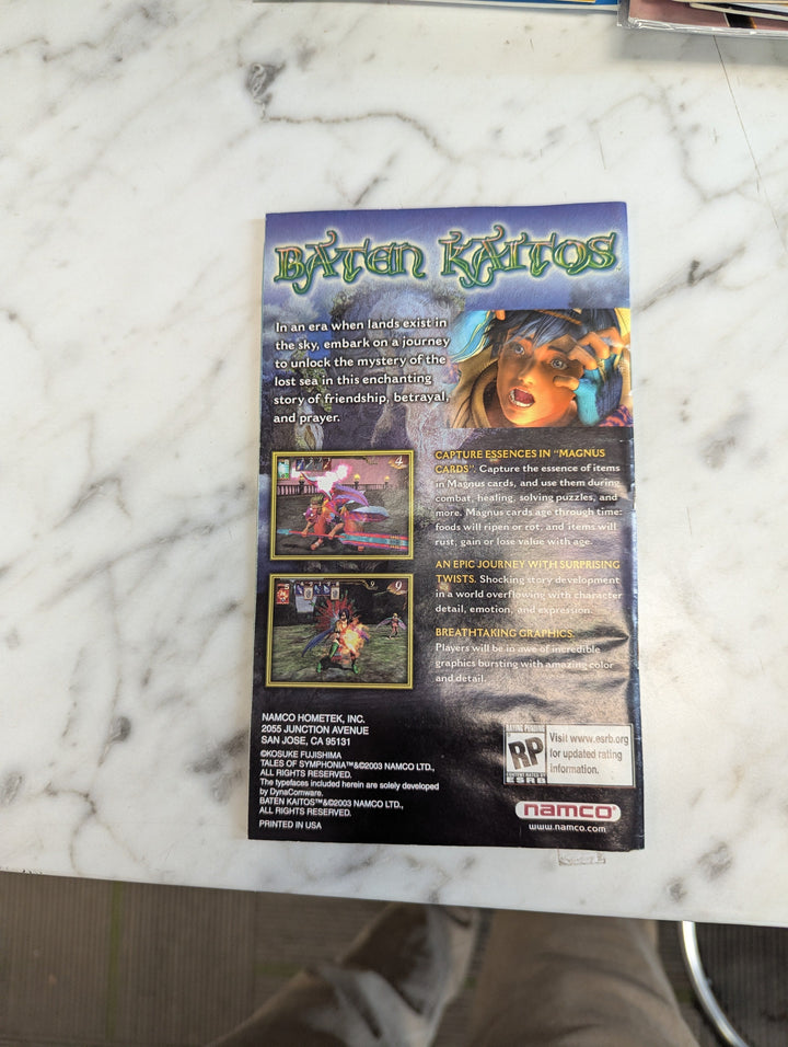 Tales of Symphonia Gamecube GCN MANUAL ONLY MO3726