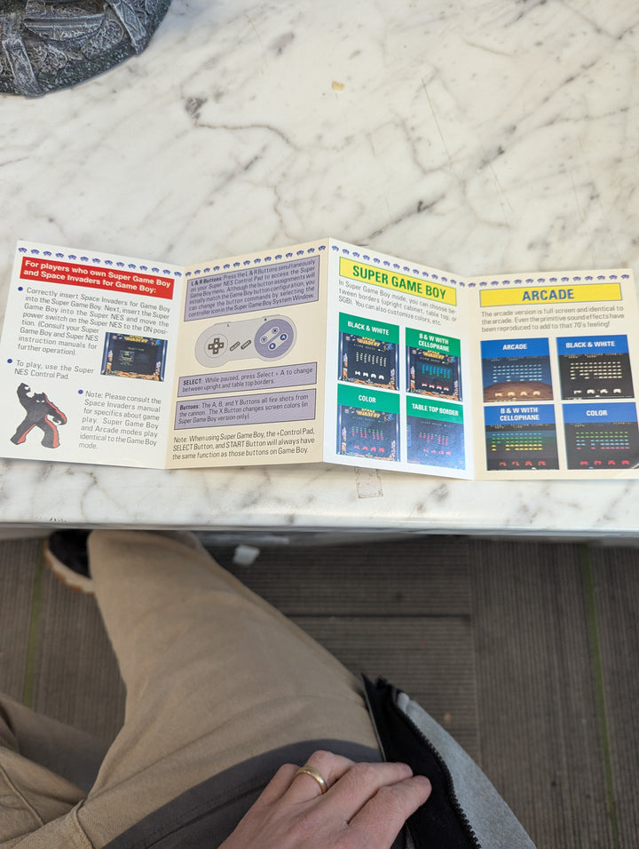 Space Invaders Super GameBoy MANUAL ONLY MO3926