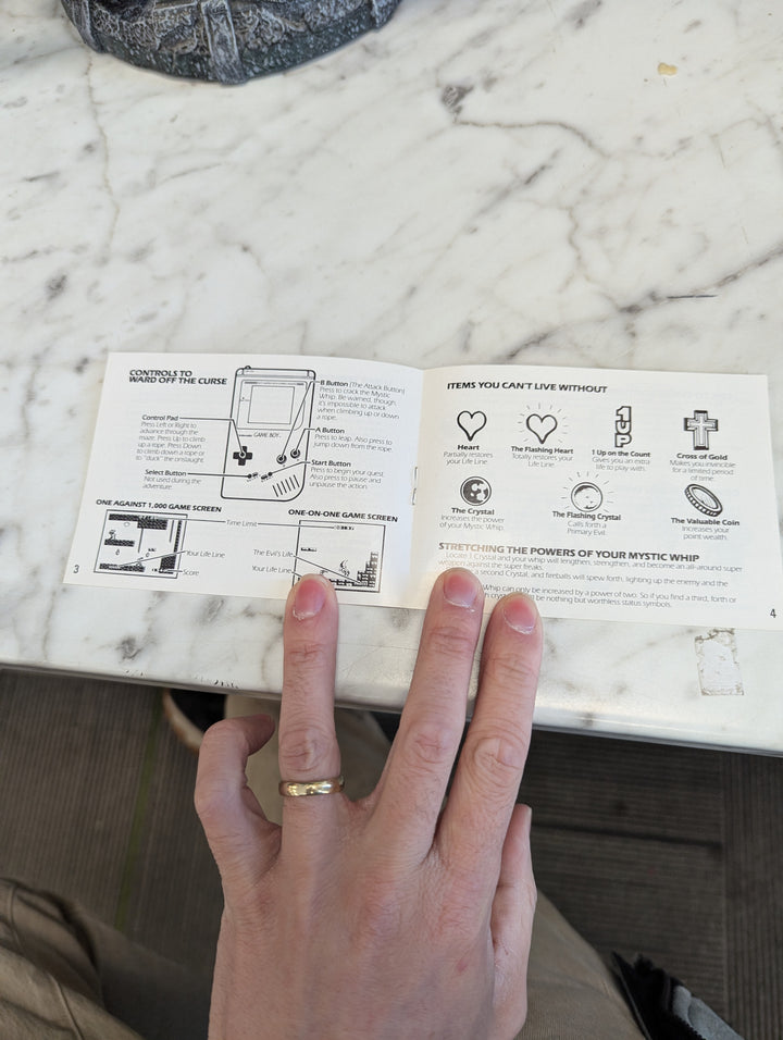 The Castlevania Adventure GameBoy MANUAL ONLY MO3926