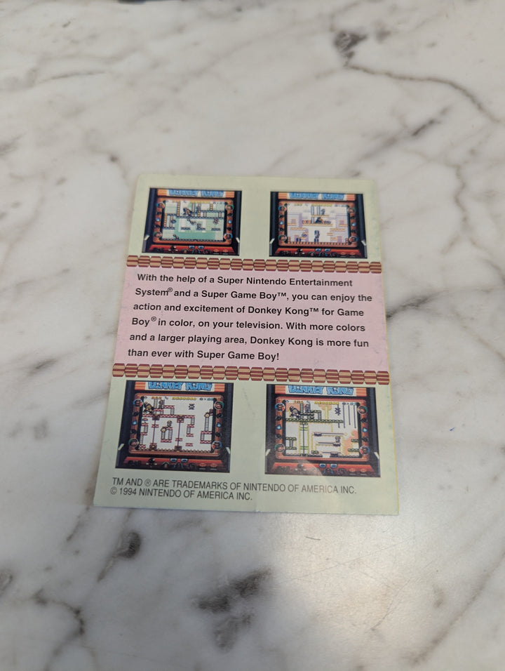 Super Donkey Kong GameBoy MANUAL ONLY MO3926