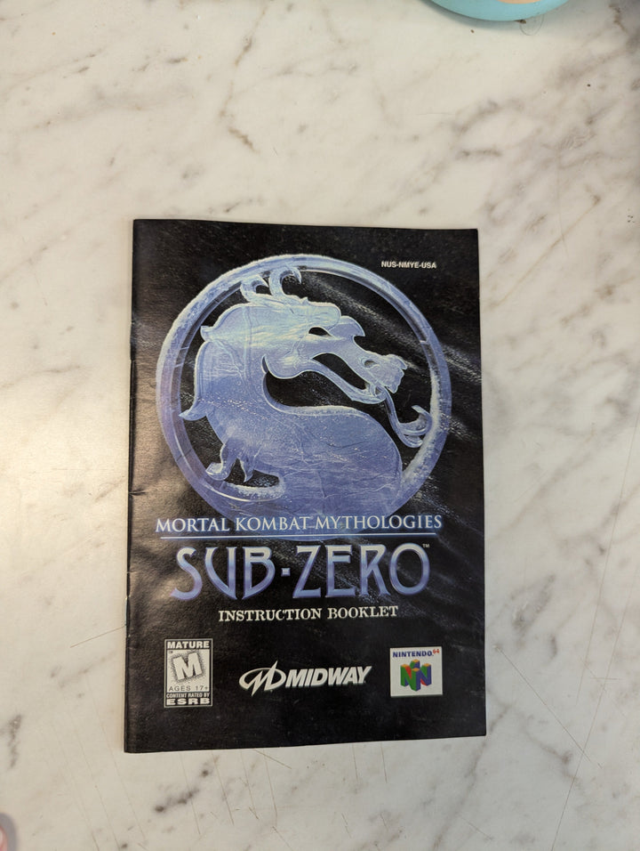 Mortal Kombat Mythologies: Sub-Zero N64 MANUAL ONLY MO31126