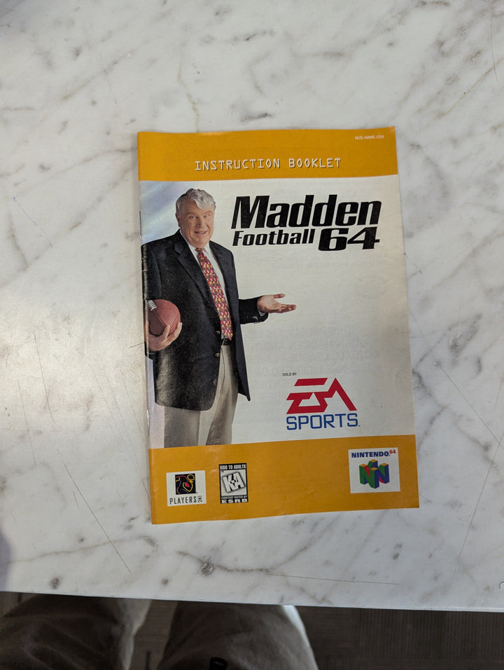 Madden Football 64 N64 MANUAL ONLY MO31126